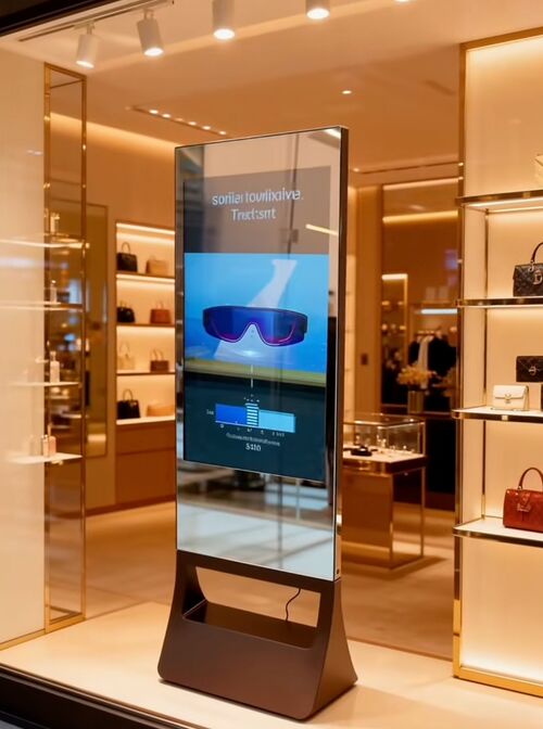 Latest company Solutions about The elegant and luxurious 43-inch digital signage, perfectly integrating the latest fashion brands, will greatly increase the visibility of your store's products.