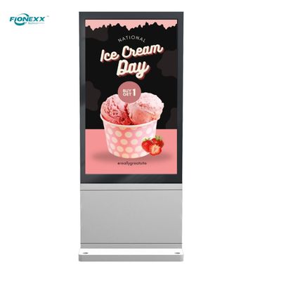 Good price 55 inch Silver Windows Outdoor Fanless Vertical Digital Totem online