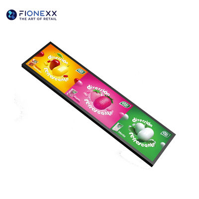 Good price Flexible Advertising Display Board LAN Network Indoor Stretched Bar LCD Display 700nits Shelf Advertisement Display In The Supermarket online