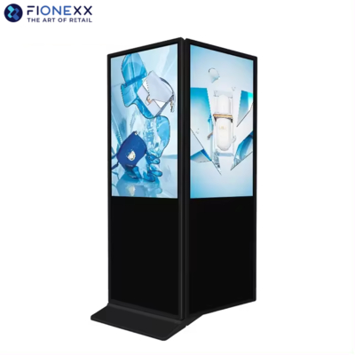 Good price Indoor Advertising Dual Screen Digital Signage Kiosk with Dual Sided Floor Stand and Android Solution online