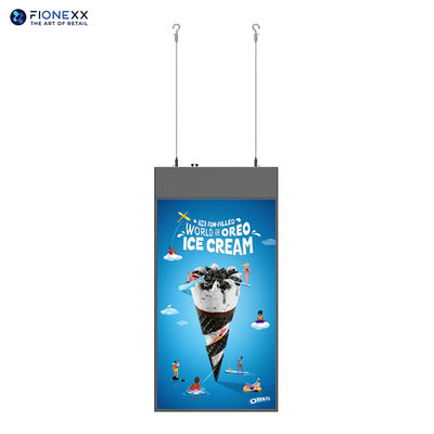 Good price Double Sided TFT LCD 1080p Hanging Digital Signage 43/49/55inch Black 700+700nits online