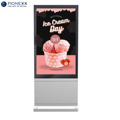 Good price 55 inch Silver Windows Outdoor Fanless Vertical Digital Totem online