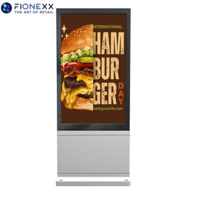 Good price 32 Inch Silver AD Board Outdoor Fanless Vertical Digital Totem High-Definition Advertising Display Screen online