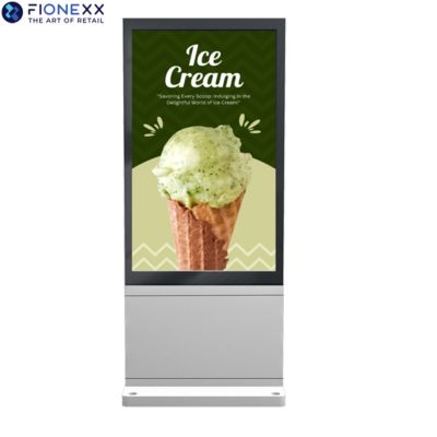 Good price 75'' Silver AD Board Outdoor Lcd Kiosk External Digital Signage 1650*928mm Outdoor Durable Advertising Display Screen online