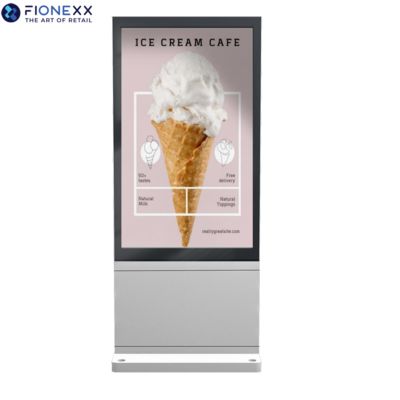 Good price 65 Inch Silver Outdoor Durable Advertising Display Screen AD Board Outdoor Fanless Vertical Digital Totem online