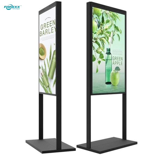 49" 55" High Brightness LCD Window Displays Floor Standing 14.3mm Bezel