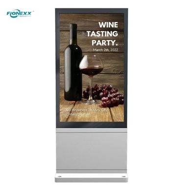 Good price 55 inch Silver Android Outdoor Fanless Vertical Digital Totem online