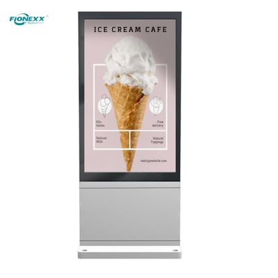 Good price 65 inch Silver AD Board Outdoor Fanless Vertical Digital Totem online