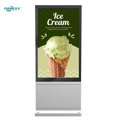 Good price 75'' Silver AD Board Outdoor Lcd Kiosk External Digital Signage 1650*928mm online