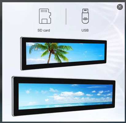 Hight brightness 700nits retail store advertizing andorid Wide Bar type stretched bar LCD display