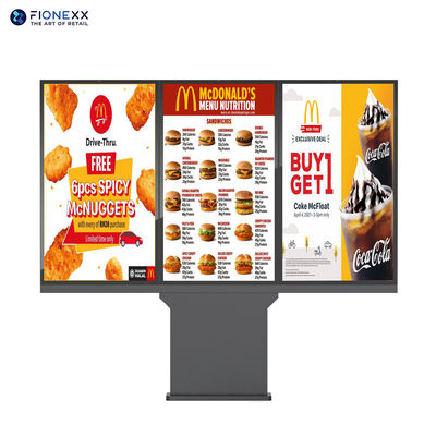 55inch Drive Through Digital Menu Board IP66 Outdoor Digital Signage Kiosk