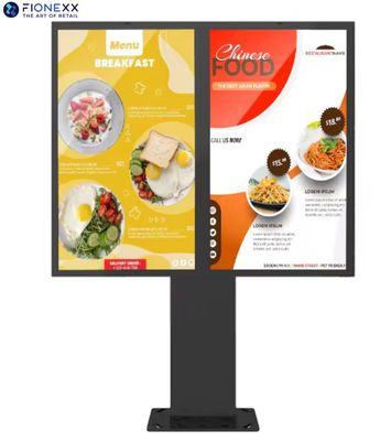 55 Inch Outdoor Drive Thru Digital Signage Waterproof Dual Screen Drive Thru Menu Boards Display Lcd Digital Signage For Outdoor Restaurant
