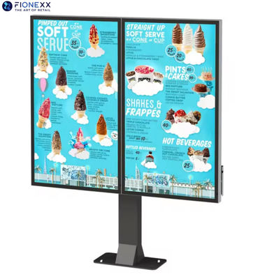 Drive-Thru Kiosk Self-Driving Ordering Digital Signage 55 Inch Dual Screen Weatherproof Outdoor Drive-Thru Ordering Machine