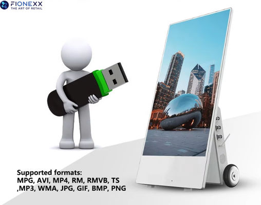Outdoor IP65 Battery Powered Digital Signage 43inch waterpoof LCD screens poster