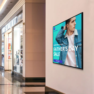 Indoor LCD Square Screen Digital Display Wall-Mount Signage Kiosk With Smart Split Screen Function And Multi-Languages