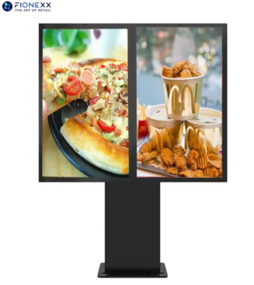 Good price 55 inch*3 LCD Display Outdoor Standing Waterproof Kiosk for Drive Thru Restaurants online