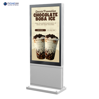 Good price Durable 75 Inch Outdoor Digital Totem Silver Shell Smooth Appearance online