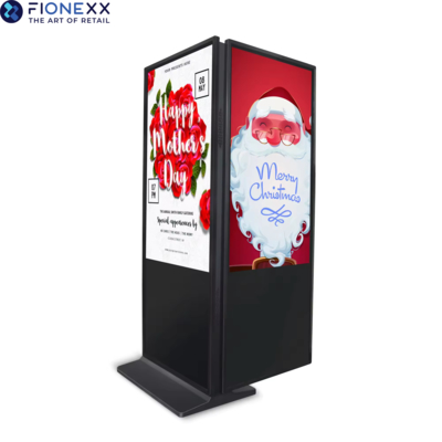 Vertical Digital Signage Dual Sided Floor Stand Kiosk for Indoor Advertising AD/Windows/Android Solution 1920*1080 Resolution