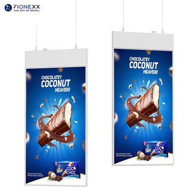 Good price 43 inch ultra slim 13.6mm hanging double sided LCD display with LCD advertising LCD screens online