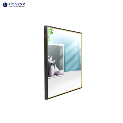 22 Inch Square LCD Display With Mirror Glass Black Gold Frame Digital Signage High-Definition Digital Signage