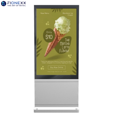 Good price 55 Inch Silver AD Board Outdoor Fanless Vertical Digital Totem Outdoor Durable Advertising Display Screen online